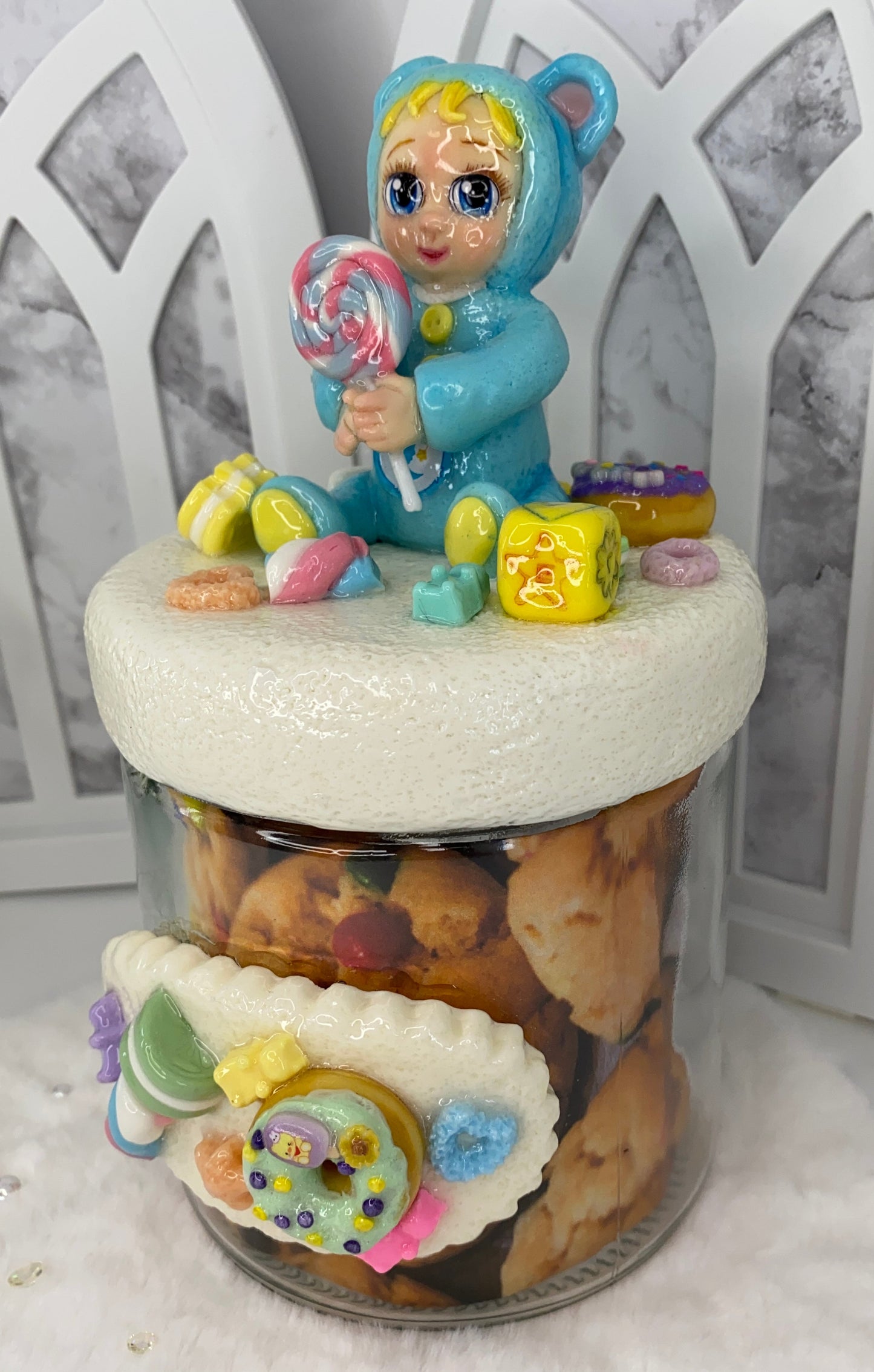 Blue Teddy Candy Jar