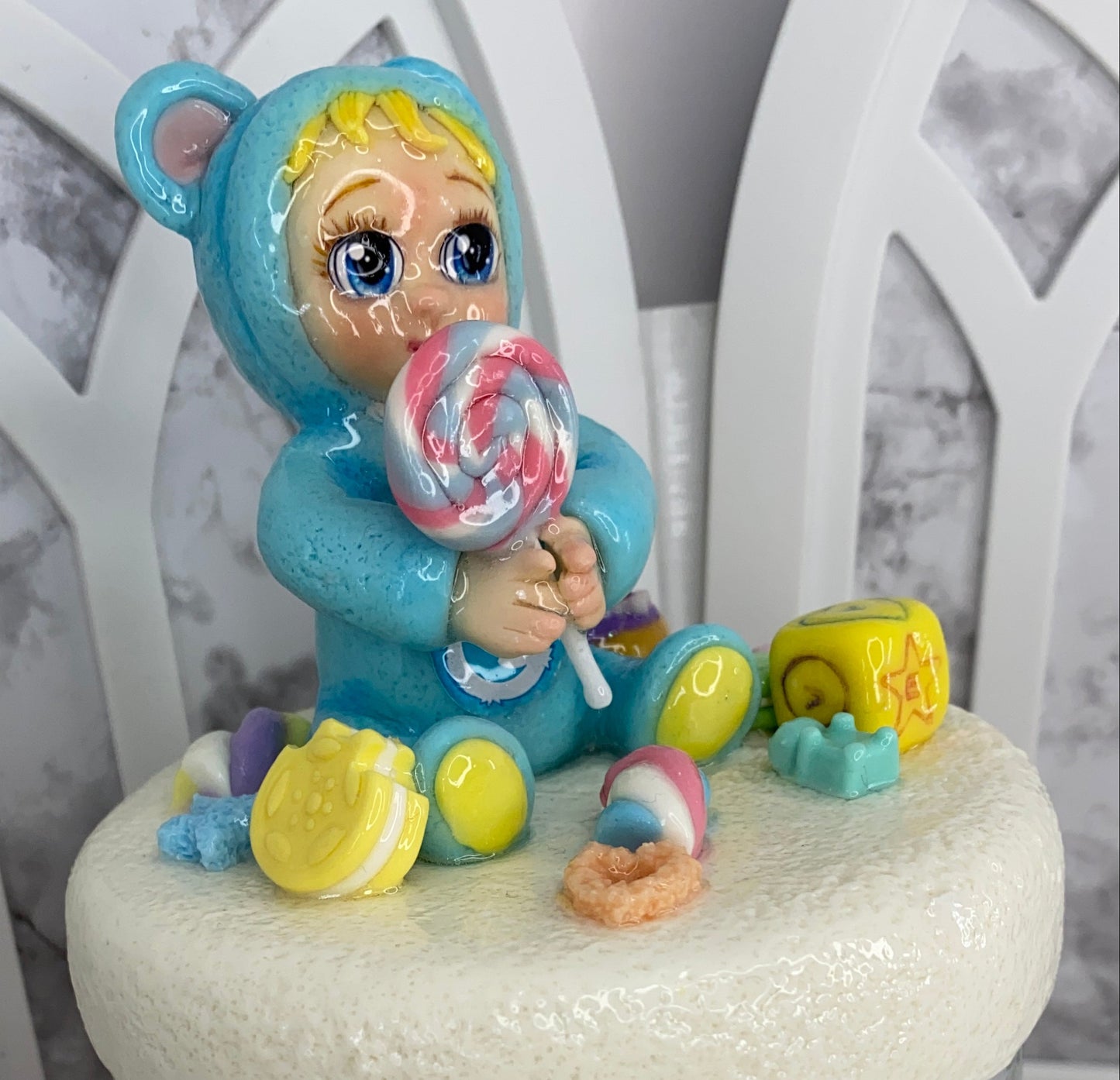 Blue Teddy Candy Jar