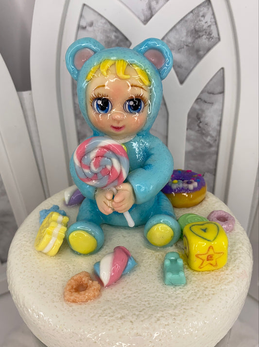 Blue Teddy Candy Jar